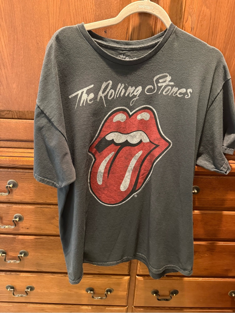 The Rolling Stones  Graphic Tee - Charcoal with Red Logo